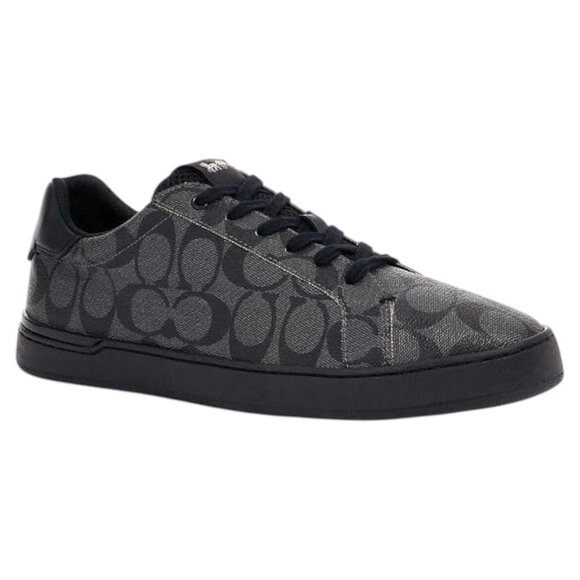Coach Signature Clip Low Top Canvas Sneaker Charcoal Black G949 - Men's Size 11 - Picture 1 of 6